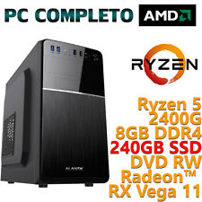 PC COMPUTER DESKTOP WINDOWS 10 ASSEMBLATO AMD QUAD CORE RYZEN 5 8GB SSD 240GB