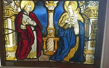 Vitraux Ancien vitrail stained glass farbiges bunt glas religieux église madone 