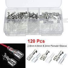 120x Femelle Mâle Cosses Isolées à Sertir Connecteur Voiture Moto 2.8/4.8/6.3mm
