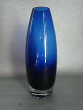 "Riihimäen lasi " vase vintage en verre bleu nuit signé et numéroté