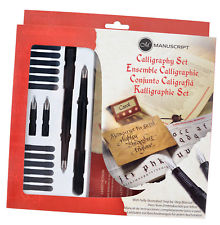MANUSCRIPT CALLIGRAPHY MASTERCLASS PEN GIFT SET WITH NIBS INK & GUIDE BOOK