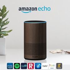 Amazon Echo (2. Generation), Intelligenter Lautsprecher mit Alexa, Nuss Optik