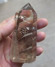 P48 / 177g Pointe de QUARTZ FUME Pur 93mm prisme naturelle pierre Madagascar