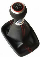 PASST FÜR AUDI A5 S5 RS5 S LINE 07-2016 LEDER 6G SCHALTKNAUF SCHALTSACK NAHT ROT