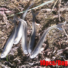 10PCS 8cm / 2g 3D argent Tiddle Drop Shot leurre en caoutchouc souple de pêche