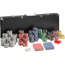 Pokerkoffer Pokerset 500 Chips Laser Pokerchips Poker Set Jetons Alu Koffer Schw