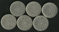 Lot 6 X 1 Franc Semeuse 1960 Grand 0 ; 1962 ; 1965 Petite Chouette ; 1967