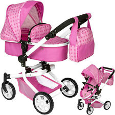 Bayer Chic 2000 Puppenwagen Mika 2in1 Sternchen Zubehör Wickeltasche rosa Buggy