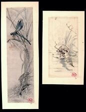 Hector GIACOMELLI 2 Superbes dessins originaux Insectes Cachet atelier vers 1880