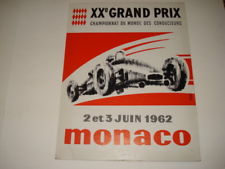 Présentoir carton XX ème grand prix GP formule 1 F1 Monaco 1962 affiche original