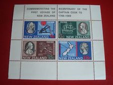 NEW ZEALAND - 1969 CAPTAIN COOK - MINISHEET - UNMOUNTED MINT MINIATURE SHEET