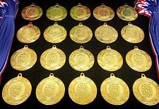 20x Darts Medals (40mm Gold Metal + Darts Centres) + Ribbons MM2112G