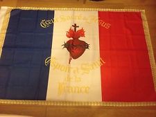 DRAPEAU Sacré Coeur  FRANCAIS bandiera flag france catholique roi jésus royal .