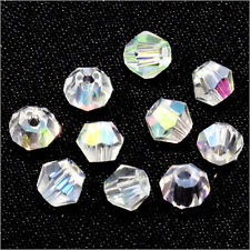 40 Perles Tchèques Toupies en Cristal 4mm Cristal AB