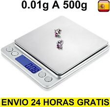 Peso Bascula Balanza digital 0.01-500g  de precisión profesional pilas incluidas