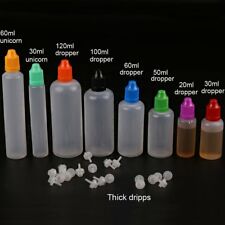 3ml-120ml Flacon Compte-Gouttes Plastique Dropper Liquides Bouteille + Entonnoir