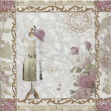 Lot de 4 Serviettes en papier Mannequin Mode Decoupage Collage Decopatch