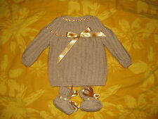 layette bébé,brassière/chaussons NAISSANCE classique confort Café au LAIT UNIQUE