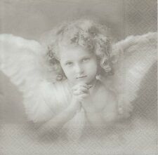 2 Serviettes en papier Ange priant Paper Napkins Angel Prayer Sagen Vintage