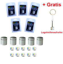 5 x magnetischer Nano silber +10 Logstreifen +Aufroller Versteck Geocaching