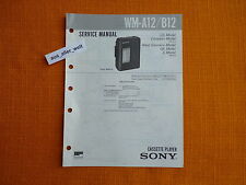 SERVICE MANUAL SONY walkman WM A12 B12 1989 Reparatur Anleitung cassette player
