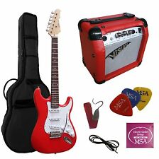 REDSET - E-GITARRE ROT IM SET + VERSTÄRKER ROT GW21 + BAND ROT + KABEL + PIK GAG