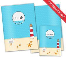 U-Heft Hülle SET Möwe Leuchtturm Untersuchungsheft & Impfpasshülle Schutzhülle