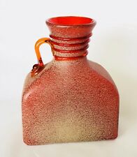 BOTTLE VASE MURANO SCAVA SEGUSO VETRI D'ARTE DESIGN ART GLASS ITALY VINTAGE