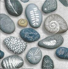 Lot de 2 Serviettes en papier Galets Peints Decoupage Collage Decopatch