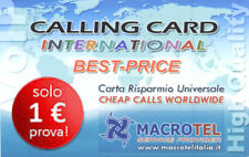 Carta Telefonica Internazionale "CALLING CARD INTERNATIONAL", 1 € Traffico