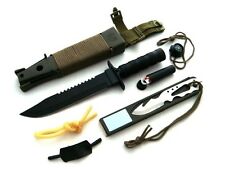 Survival Knife Gürtelmesser mit Überlebensausrüstung BLACK Messer Jungle King