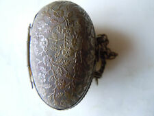 Boite œuf décor ciselé fleurs d'époque 19ème