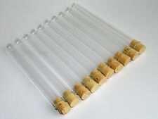 10 Reagenzgläser 160x16 mm mit Korken /Reagenzglas mit Bördelrand/ Qualitätsware