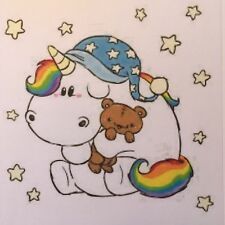 ♥ 1 Bügelbild Einhorn Pummel Transferfolie dunkle helle Stoffe ♥ reborn
