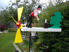  Wood Chopping Whirligig, Windmill, Whirlygig,  Garden Windmill, Wind Spinner