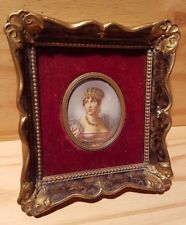 ANCIEN PORTRAIT MINIATURE CADRE MÉDAILLON JOSEPHINE DE BEAUHARNAIS SIGNÉ MAYER