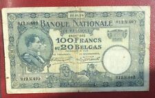Belgique -   Joli billet de 100 Francs / 20 Belgas  du 20-08-1928