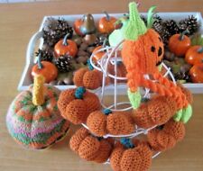 ONE MINI AUTUMN HAND CROCHETED PUMPKIN. WINDOW / SHOP DISPLAY?