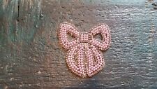 Patch Schleife mit Strasssteinen rosa Perlen Weihnachten Bügelbild