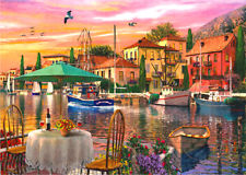 Puzzle Abends am Hafen, 3000 Teile, Kunst, mediterran, Davison, Perre Group