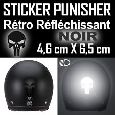 AUTOCOLLANT PUNISHER NOIR REFLECHISSANT REFLECTIVE TETE DE MORT CASQUE SKULL