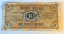 Belgique - Rare billet de 10 Francs 01-08-1946  --- Type Armée Belge 