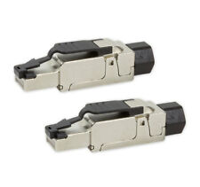 2x Netzwerk-Stecker RJ45 CAT6A CAT 7 Feldkonfektionierbar ohne Werkzeug LogiLink