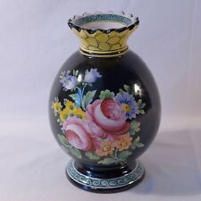 Joli vase ancien, céramique de Clamecy, joli décor fleuri 
