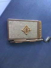 Petit Carnet Précieux Métal Doré Ancien