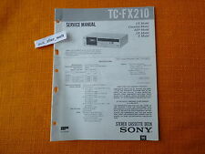 SERVICE MANUAL SONY  TC FX210 english Anleitung Schaltplan