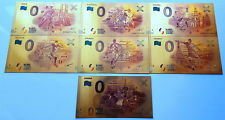 Lot 7 Billets Touristique 2018 Souvenir MDP POLYMERE OR Russie France Belgique