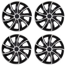 4 Stück Radkappen Radzierblenden Radblenden Satz Auto KFZ 15 Zoll Schwarz Silber