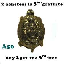 Tortue laiton avec moine / Brass turtle with monk