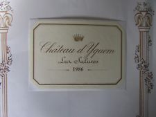 & RARE ETIQUETTE SAUTERNES CHATEAU d'YQUEM 1986 (spécimen)